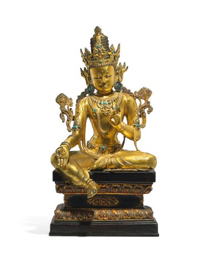 Figura imperial de Avalokiteshvara (ver também 474250 a 474254) (bronze dourado) de Tibetan School