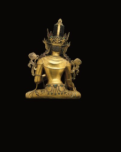 Figura imperial de Avalokiteshvara (ver também 474250 a 474254) (bronze dourado) de Tibetan School