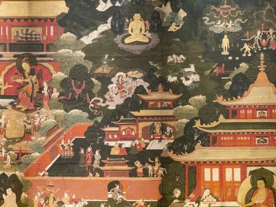 Cenas da vida do Buda Shakyamuni de Tibetan School