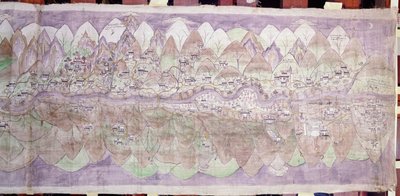 O fim da lua do ronkor de Tsari (pano pintado) de Tibetan School