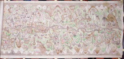 O fim do sol do Tsari rongkor (pano pintado) de Tibetan School
