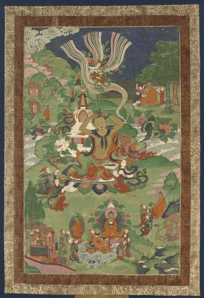 Thangka com cenas da vida de Buda, segunda metade do século XIX.. de Tibetan culture.