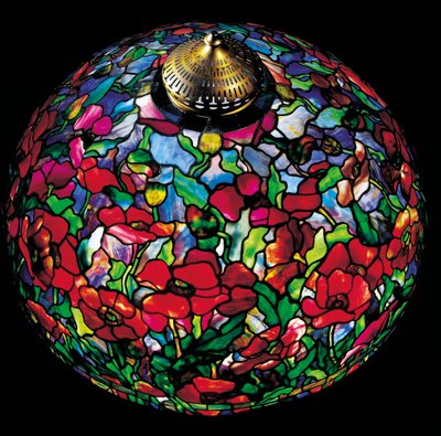 Candeeiro de pé &39;Poppy&39;, c.1910 (vidro com chumbo e bronze dourado) de Tiffany and Company