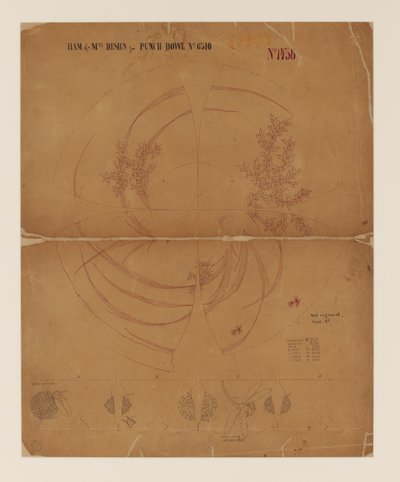 Estudo para tigela de ponche estilo japonês de Tiffany and Company