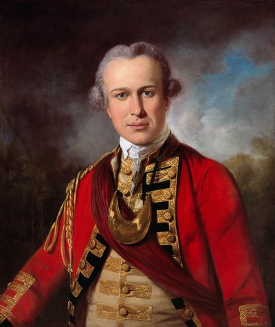 Oficial não identificado de um Regimento Real do Pé, c.1760 (óleo sobre tela) de Tilly Kettle