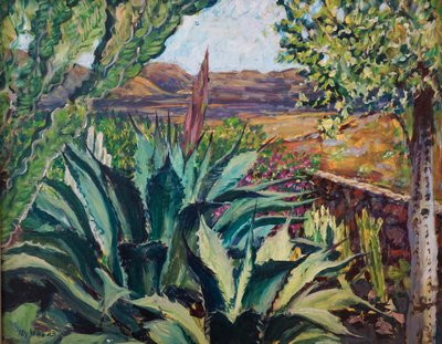Paisagem de Lanzarote, 2023 (óleo sobre tábua) de Tilly Willis