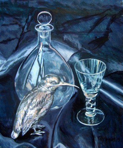 Natureza morta com Silver Kingfisher 2018 (óleo sobre tela) de Tilly Willis