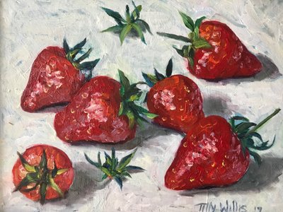 Morangos 2019 (óleo) de Tilly Willis