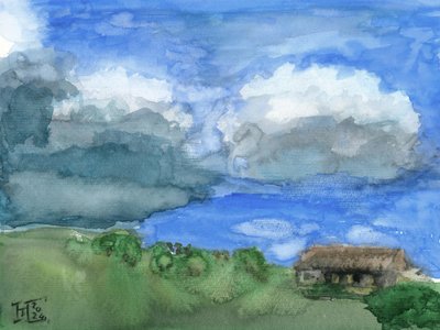 Casa sob nuvens de tempestade de Tim Hoinkis