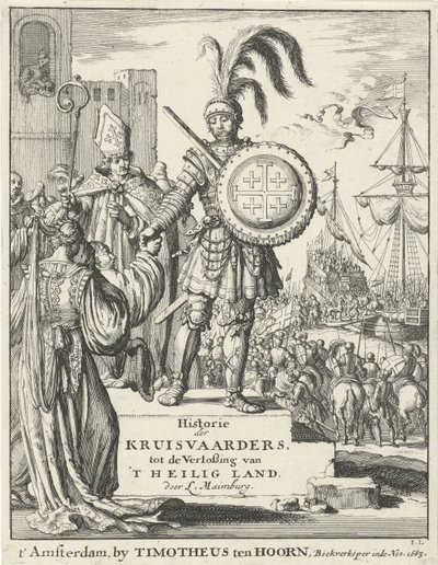 Cavaleiro com o brasão de armas de Jerusalém De: História dos cruzados, até a redenção de