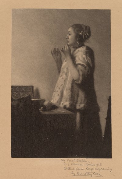 O colar de pérolas de Timothy Cole after Johannes Vermeer