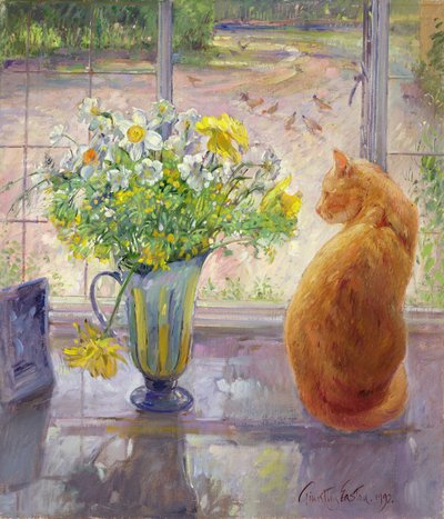 Jarro Listrado com Flores da Primavera, 1992 de Timothy Easton