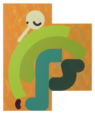 A Semente, 2021 (látex e ename sobre painel encontrado) de Timothy Gierschick II