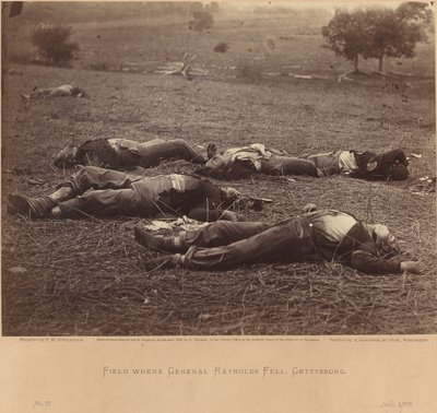 Campo onde o general Reynolds caiu, Gettysburg, 5 de julho de 1863 de Timothy H. O