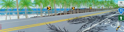 Na estrada, Estrada 11, Taitung, Taiwan, 2011, óleo sobre tela de Timothy Nathan Joel