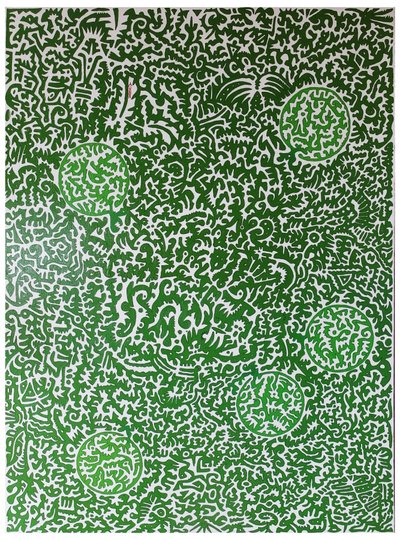 Espírito da natureza, 2012, óleo sobre madeira de Timothy Nathan Joel