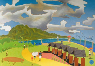O caminho de volta para casa, Taitung, 2014, óleo sobre tela de Timothy Nathan Joel