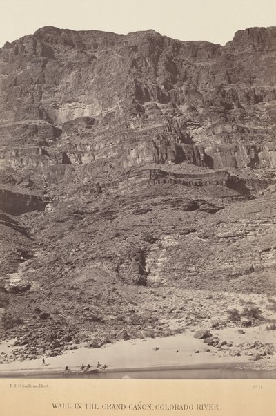 Parede no Grand Canyon, Rio Colorado, 1871 (foto) de Timothy O