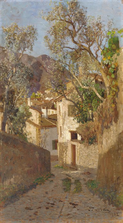 Uma estrada sombria da vila, 1902 de Tina Blau Lang