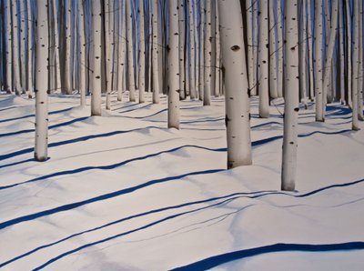 Snow Covered Woods (Bosque coberto de neve), 2017 (acrílico sobre tela) de Tina Palmer