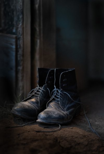 Botas velhas e gastas de Tina Reid