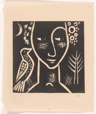 Cabeça de mulher com pomba de Tinus van Doorn (signed by artist)