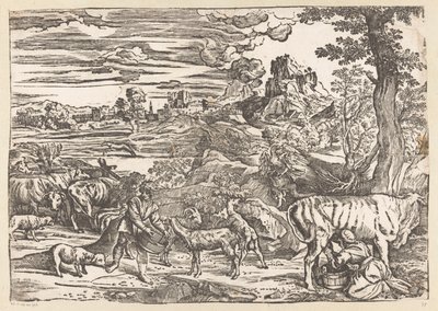 Paisagem com leiteira de Titiaan