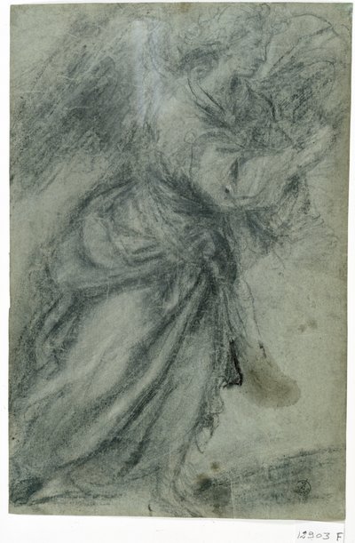 Anjo da Anunciação (giz sobre papel) de Titian (c.1488-1576)