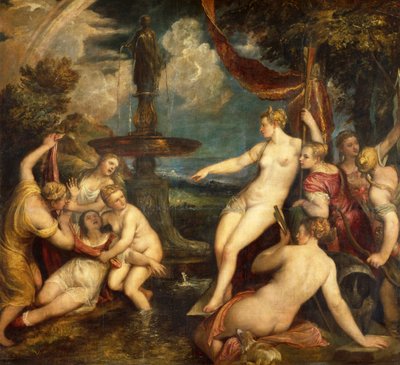 Diana e Callisto, de Ticiano (ca 1490-1576), óleo sobre tela de Titian (c.1488 1576)