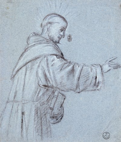 Monge por Ticiano (cerca de 1490-1576), desenho de Titian (c.1488 1576)