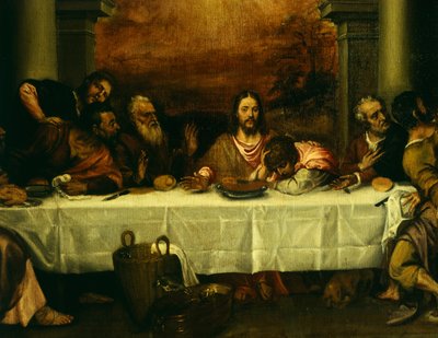 A Última Ceia, de Ticiano (ca 1490-1576), Detalhe de Titian (c.1488 1576)