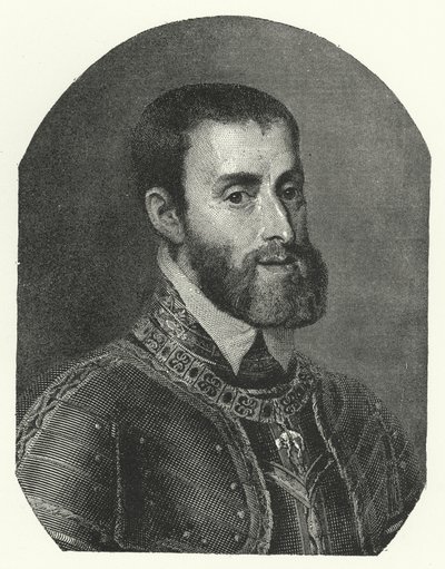 Carlos V, Santo Imperador Romano (gravura) de Titian (c.1488 1576) (after)