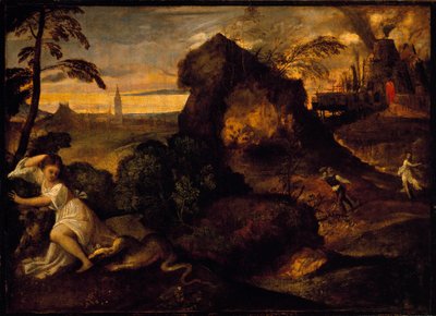 Orphee e Eurydice Painting de Tiziano Vecellio chamado Titian (ca. 1490-1576). Século XVI Accademia Carrara, Bergamo de Tiziano Vecelli