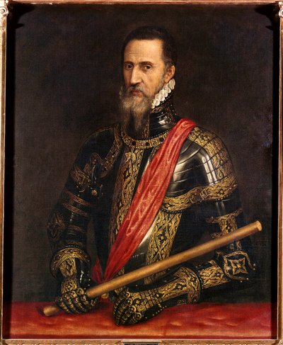 Retrato de Ferdinand Alvare de Toledo (ou Fernando Alvarez de Toledo y Pimentel), Duque de Alba, Governador da Flandres (1508-1582) Pintura de Tiziano Vecellio (1480-1576). Século XVI. Palácio Real de Madrid de Tiziano Vecelli