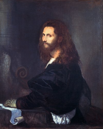 Retrato de um músico, de Tiziano Vecellio (1490-1576), óleo sobre tela, 82x99 cm. de Titian (c.1488 1576)