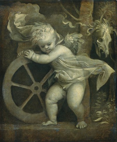Cupido com a Roda do Tempo, c. 15151520. de Titian