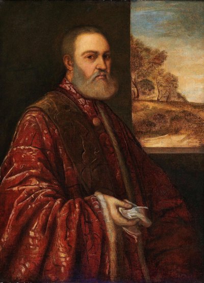 Retrato do Procurador Alessandro Contarini, c. 1540-1545. de Titian,