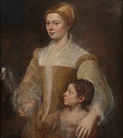 Retrato de uma senhora e sua filha, c. 1550. de Titian