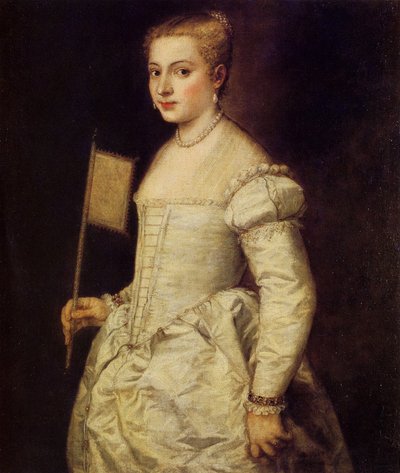 Retrato de uma Dama de Branco, ca 1561. de Titian
