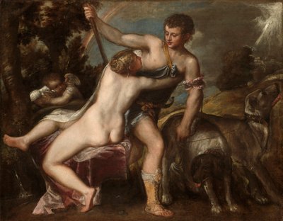 Venus e Adonis, c.1560 de Tiziano Vecelli