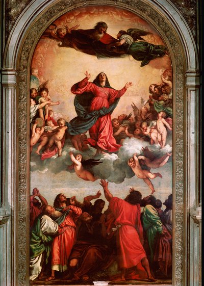 Pintura de Assunção de Tiziano Vecellio chamada The Titian (1485-1576) de Tiziano Vecelli
