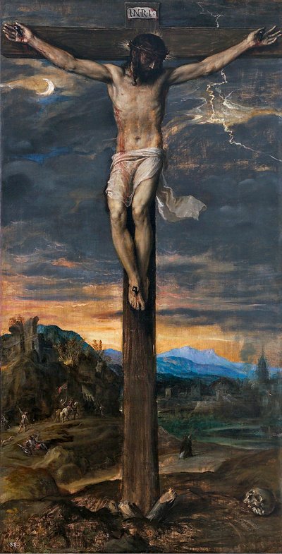 Cristo na cruz, c. 1565 de Tiziano Vecelli