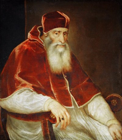 Retrato do Papa Paulo III Farnese, 1543 de Tiziano Vecelli