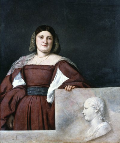 Retrato de uma senhora, La Schiavona, a mulher dálmata, c1510-1512 de Tiziano Vecelli
