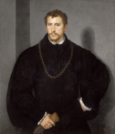 Retrato de um jovem inglês Retrato de um jovem com olhos cinzentos, 1540-1545. de Tiziano Vecelli
