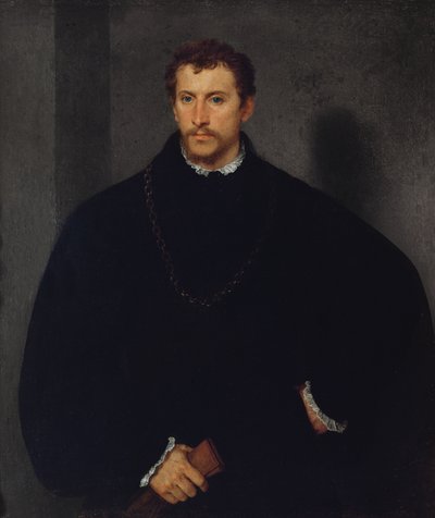 Retrato de um homem desconhecido (o homem com olhos cinzentos ou o inglês) de Tiziano Vecelli