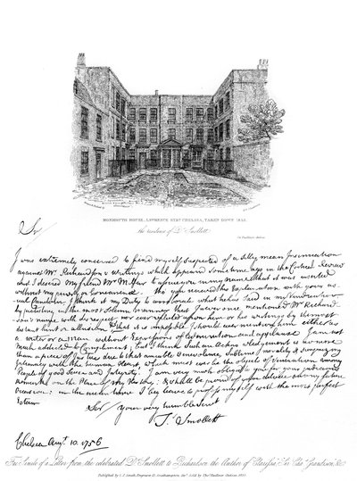 Uma carta do Dr. Smollett a Samuel Richardson, 1756, 1840. de Tobias George Smollett