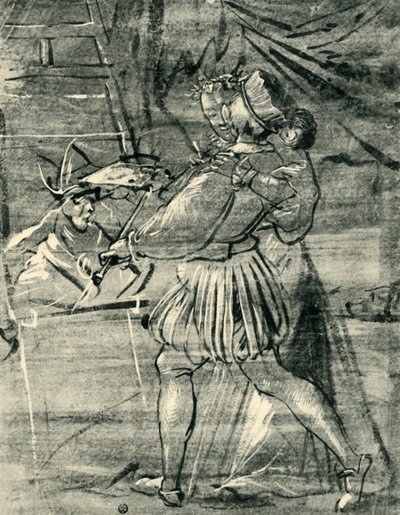 Artista com jovem na frente de um cavalete, 1580, 1943. de Tobias Stimmer
