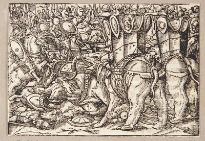 A batalha entre os Romanos e os Tarentinos de Tobias Stimmer