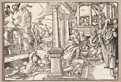 Spurius Cassius é atirado de um penhasco de Tobias Stimmer